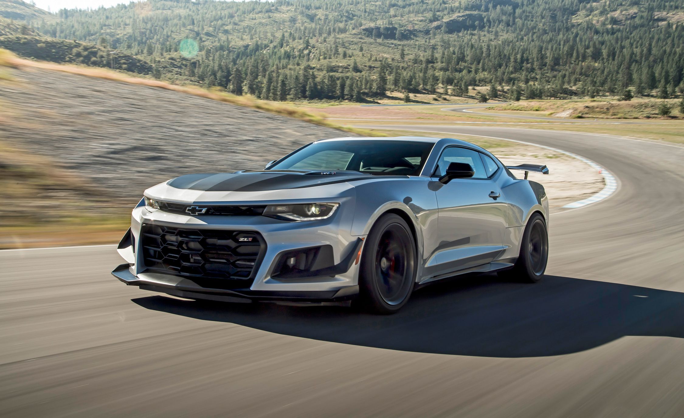 2023 chevrolet camaro zl1 rounding a track corner