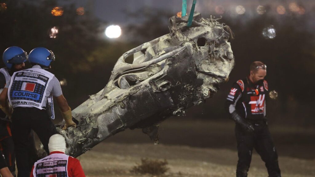 Romain Grosjean's Charred F1 Car Will Be Displayed at a Museum in Spain