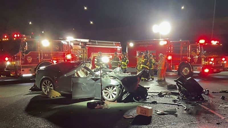 Tesla driver killed after plowing into firetruck on freeway