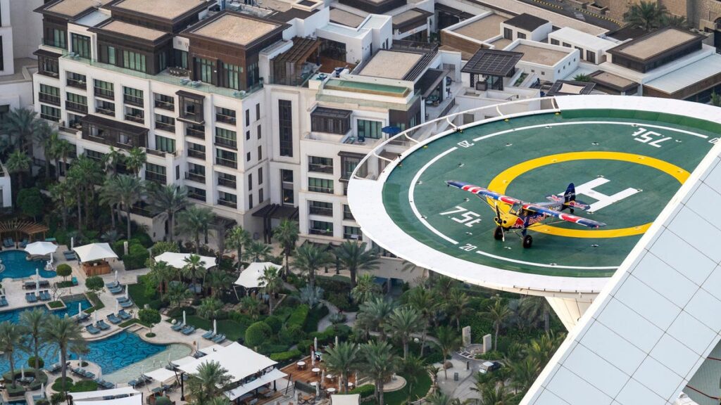 Stunt Pilot Lands on the World's Shortest Runway, a Helipad