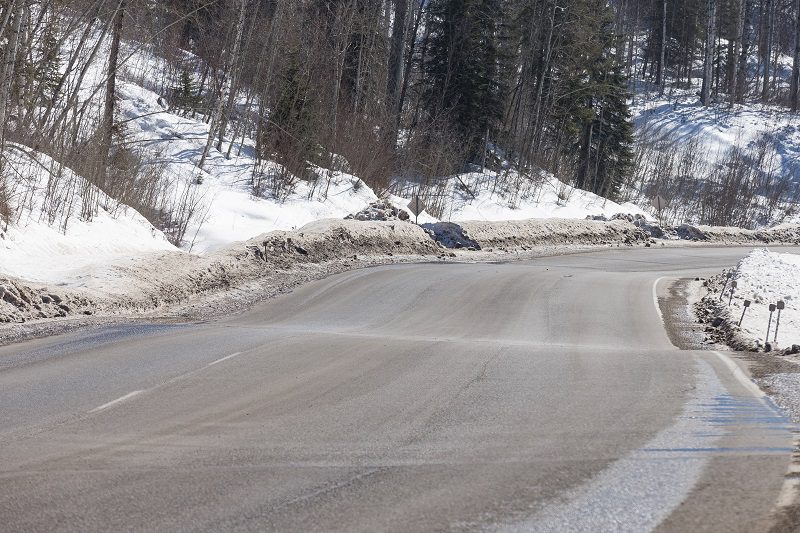 An uneven stretch of road near Quesnel, B.C.