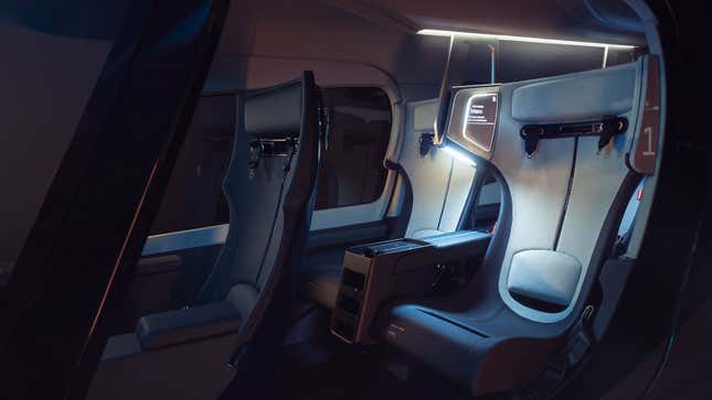 A render of the interior of the Midnight eVTOL craft. 