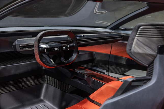 The fold-out dash and steering wheel in the Audi Activesphere concept.