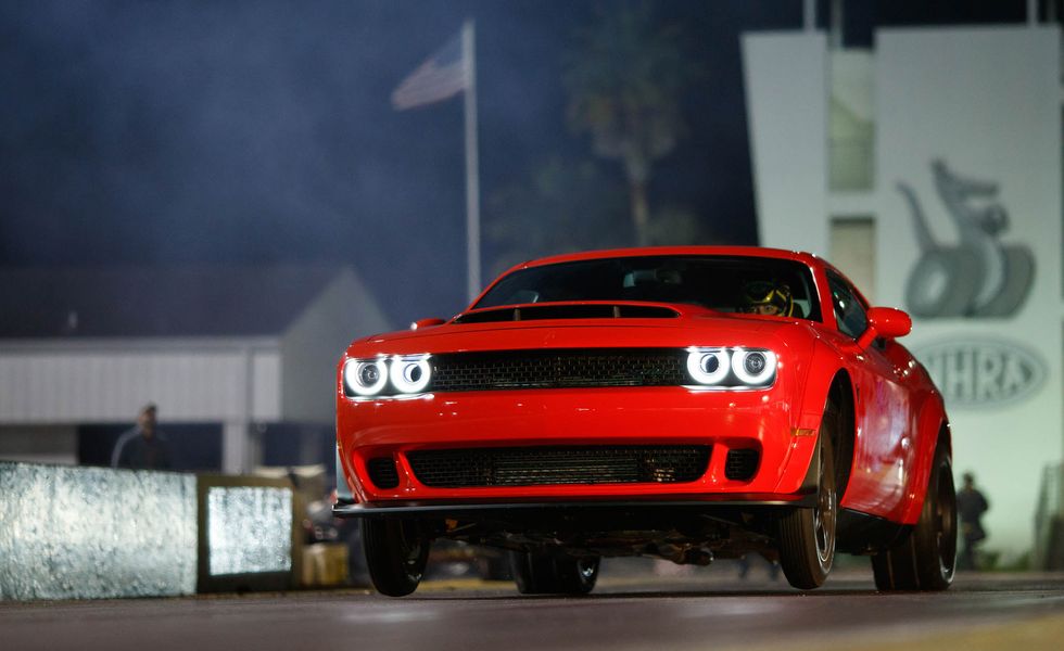 2018 dodge challenger srt demon wheelie