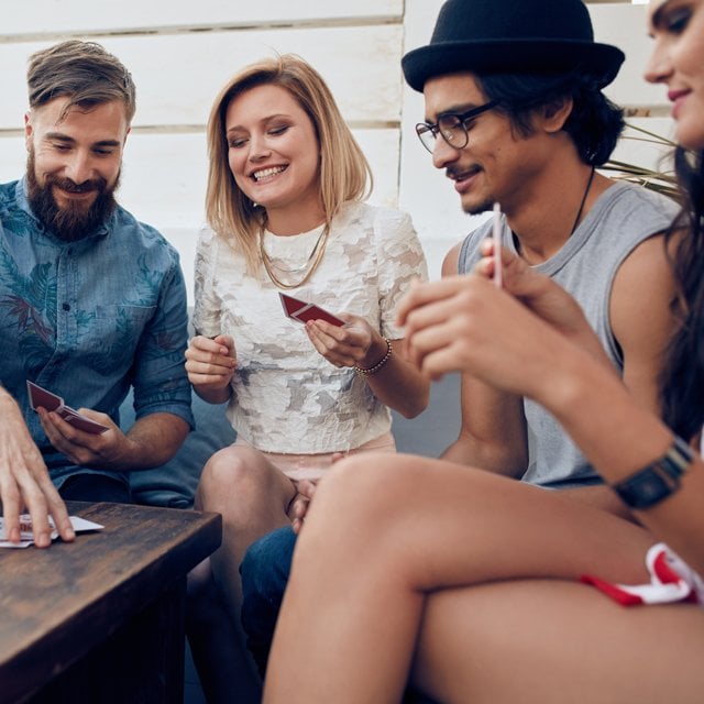 Friends playing cards