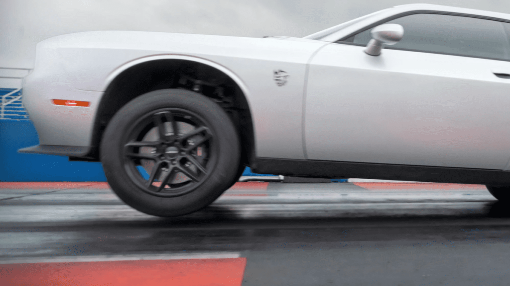 The Challenger Demon 170's 'Skinny' Front Tires Are Wider Than a V6 Challenger SXT's