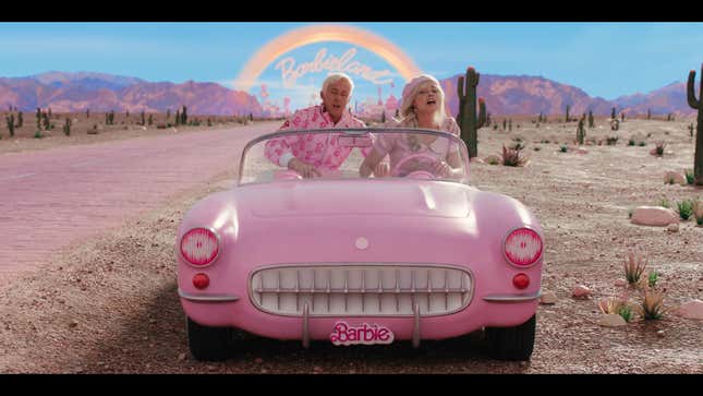 Image for article titled Check Out Margot Robbie&#39;s Pink Corvette in the Latest Barbie Movie Trailer