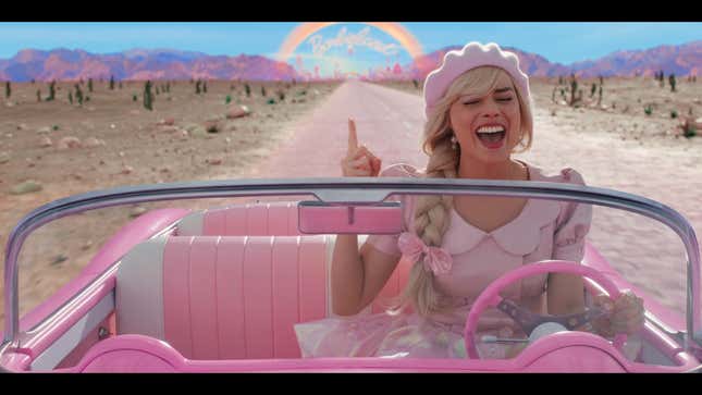 Image for article titled Check Out Margot Robbie&#39;s Pink Corvette in the Latest Barbie Movie Trailer