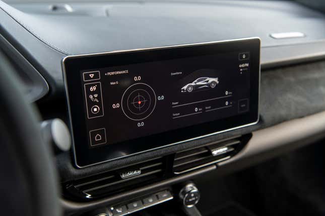 The center infotainment screen on the 2023 Lotus Emira