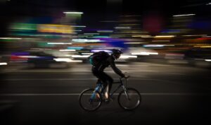 Cyclists and taxi divers