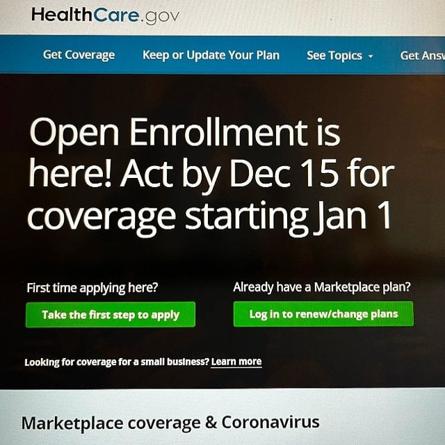 An Allison Bell/ALM photo of part of the HealthCare.gov homepage