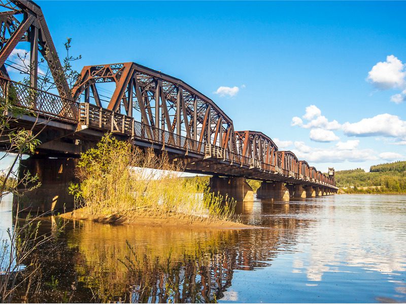 Bridge over the Fraser River in Prince George, B.C.