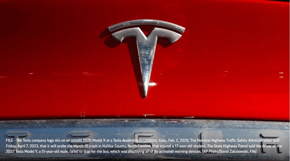 US probes crash involving Tesla that hit student leaving bus