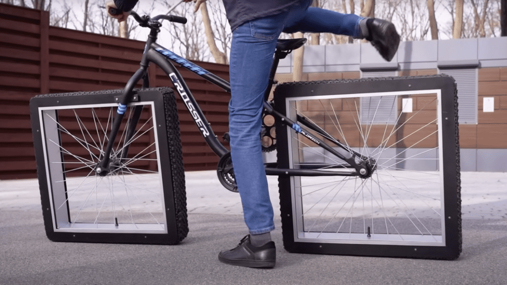 YouTube inventor makes square-wheeled bicycle ... and it works