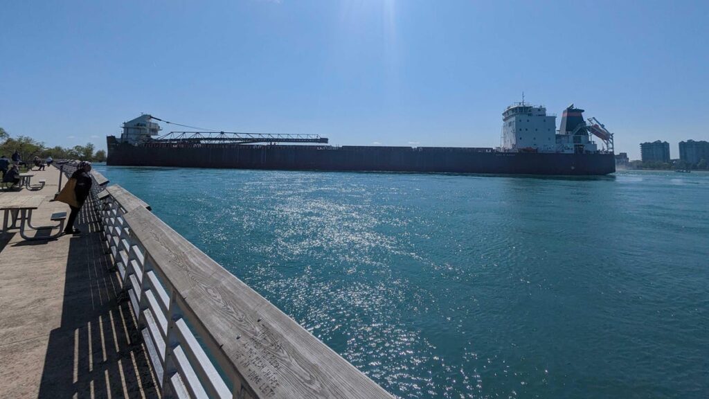 Brand New Great Lakes Freighter Runs Aground in Detroit River