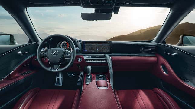 The 2024 Lexus LC 500's interior in Dark Rose