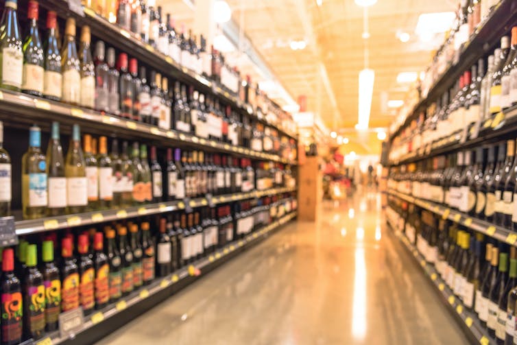 Alcohol shop shelves