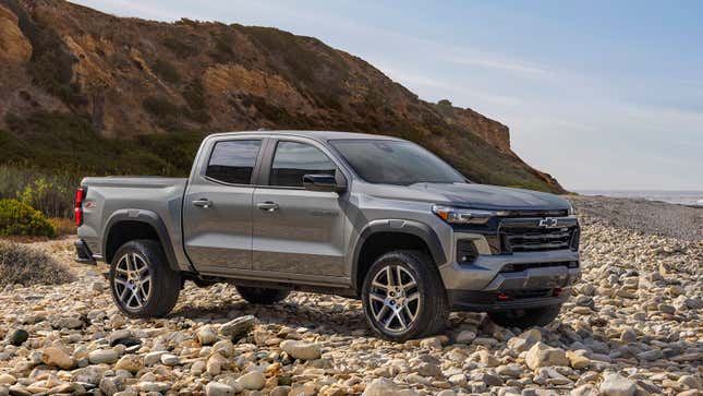 Front quarter view of gray 2023 Chevrolet Colorado