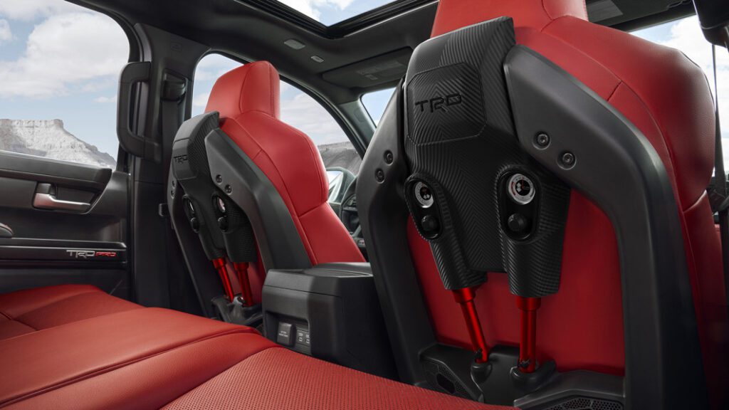 2024 Toyota Tacoma TRD Pro's seats have a suspension system with air-adjustable shocks