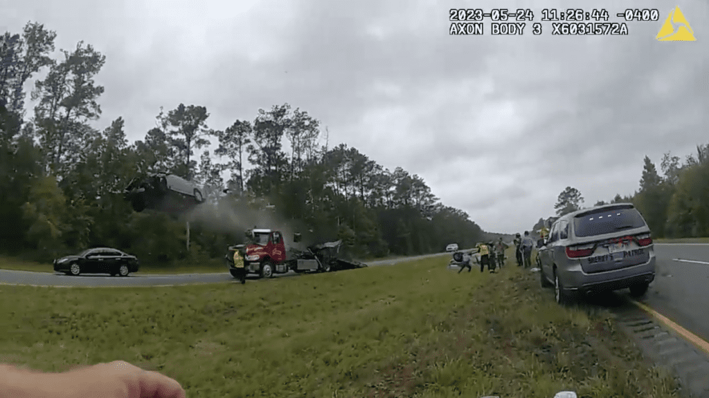 Police Video Shows You Actually Can Launch A Car Off A Flatbed Just Like In The Movies, But You Really, Really Shouldn't