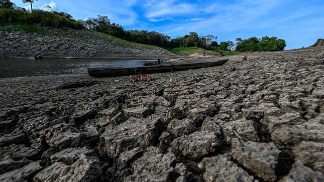 A photo of a dried up lake bed near Panama City.