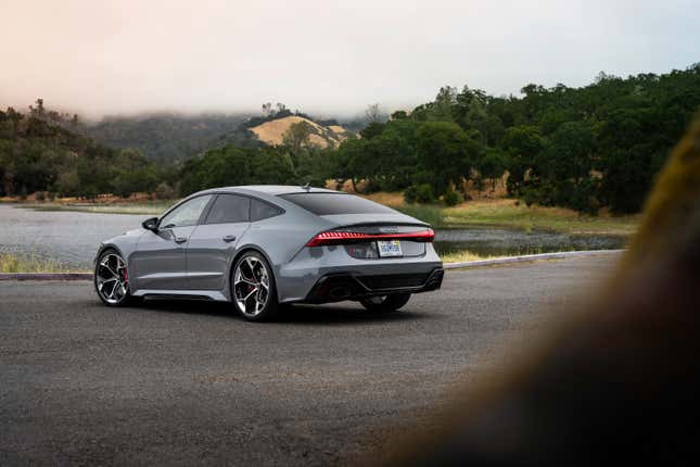 The 2024 Audi RS 7 Performance rear three quarter view