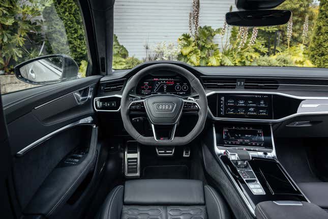 The interior of the 2024 Audi RS 6 Avant Performance as seen from the driver's seat