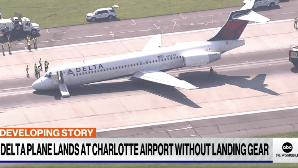 Delta Flight Lands In North Carolina Without Nose Gear