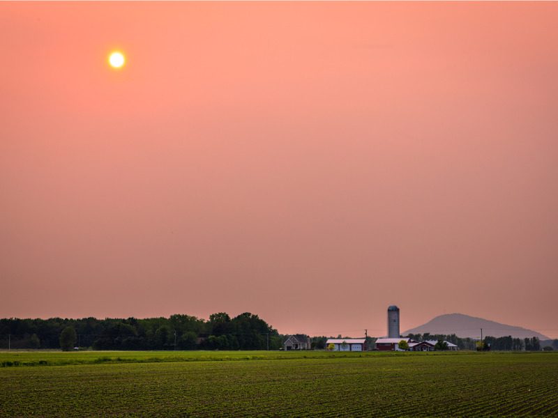 Smoke from forest fires in Quebec