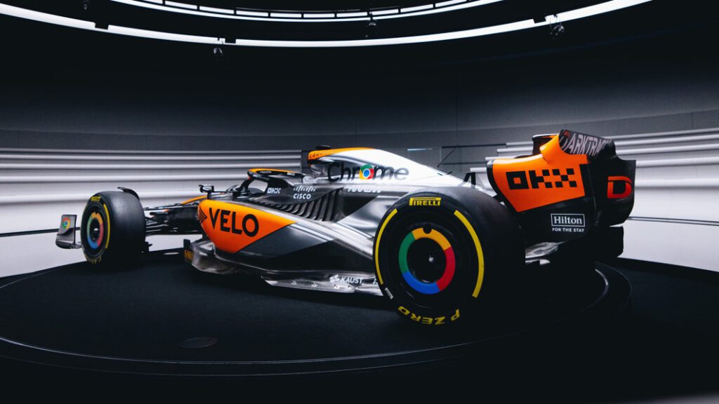 McLaren F1 reveals throwback chrome livery for Silverstone Grand Prix