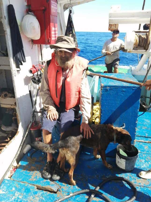 Image for article titled An Australian Sailor And His Dog Were Rescued After Floating Adrift Three Months