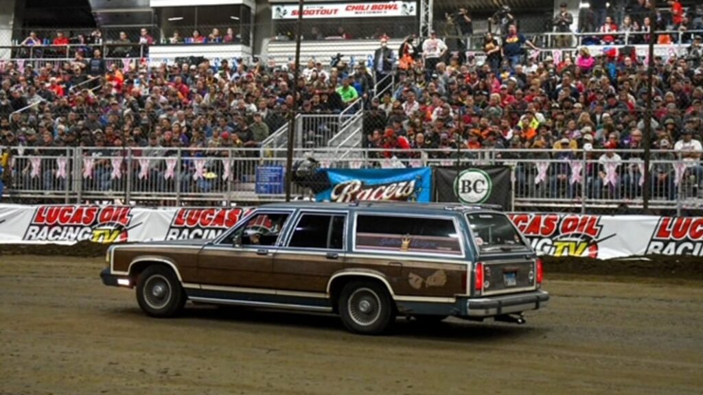 The 'rather famous' Jetson Wagon Ford Country Squire is the car race drivers love to borrow