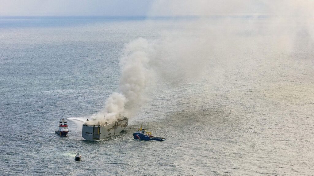 EV Suspected As Cause Of Cargo Ship Fire That Killed One, Burned 3,000 Cars