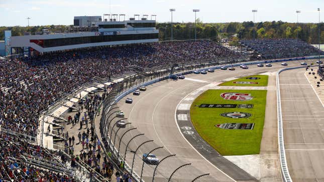 Fans watch from the stands during the NASCAR Cup Series Toyota Owners 400 at Richmond Raceway on April 02, 2023 in Richmond, Virginia.