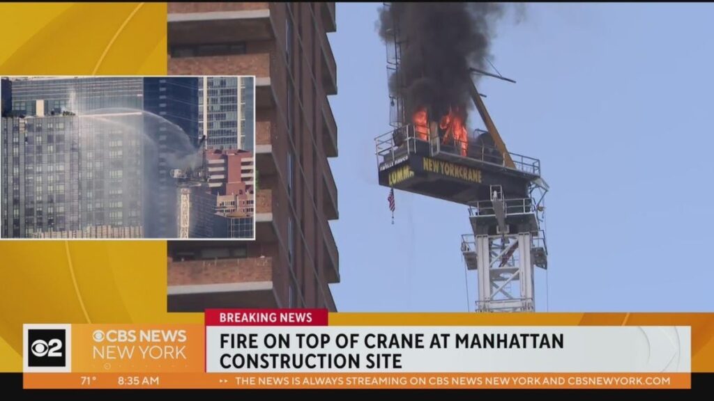 A Burning Manhattan Crane Collapsed, Sending Debris Into The Streets