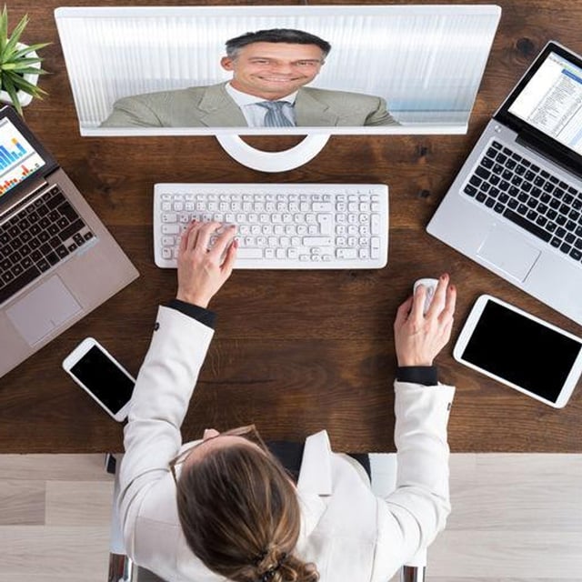 Businesswoman on a video conference