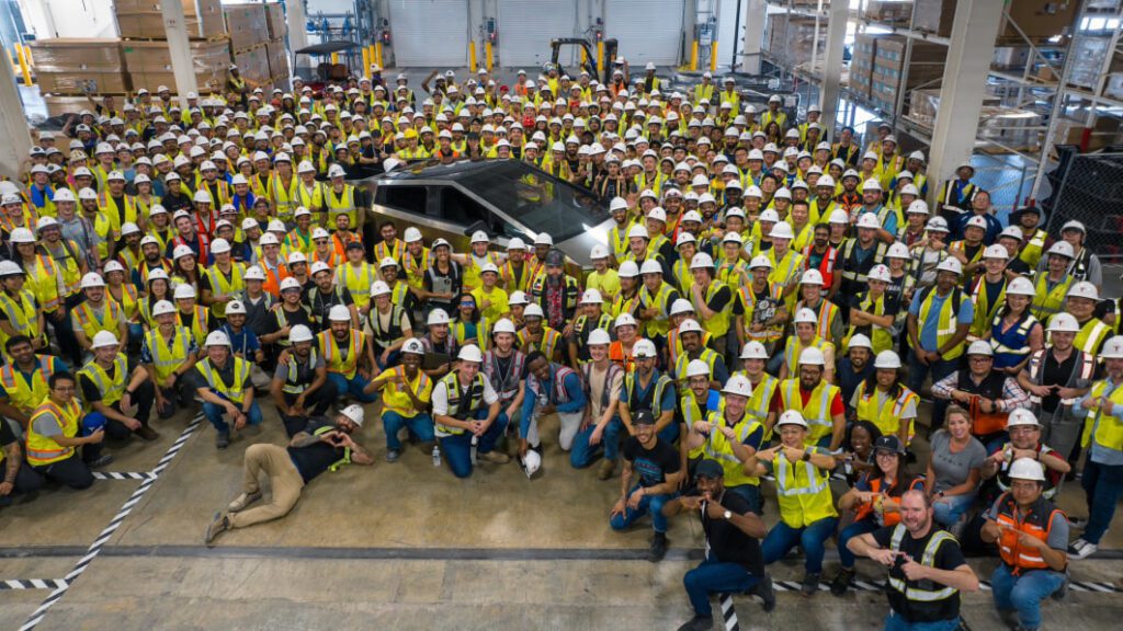 First Tesla Cybertruck pre-production prototype comes off the line