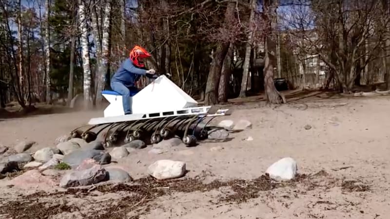 Watch 18-wheel ATV make like a centipede and glide over obstacles