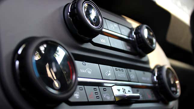 A photo of the buttons on the center console of the Ford Bronco SUV. 