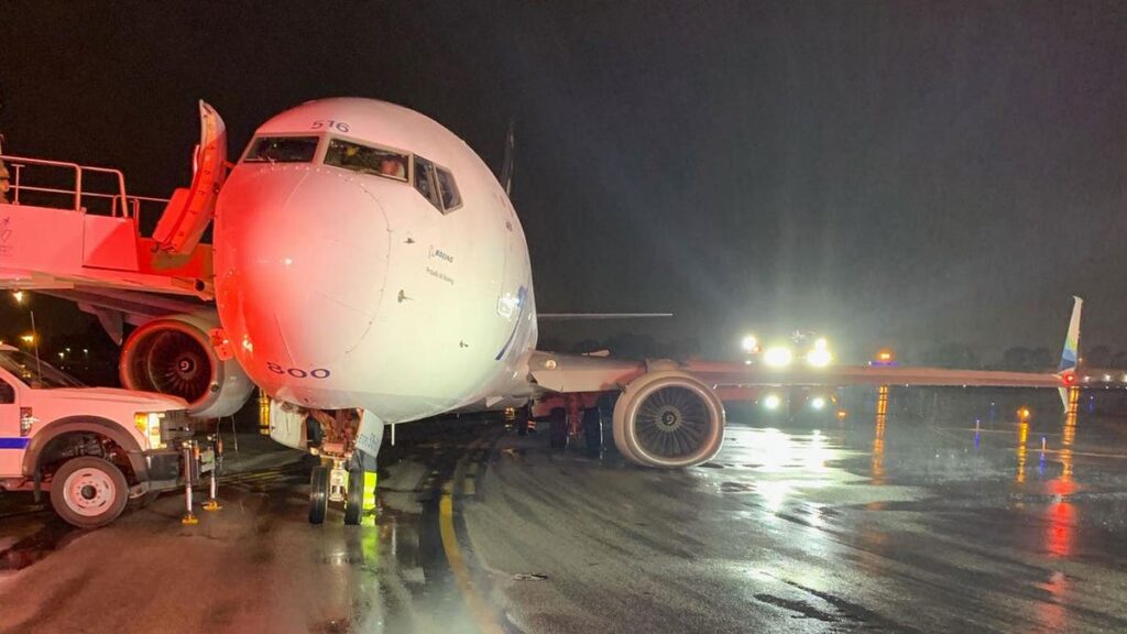 Alaska Airlines Plane Punctures Wing In Rough Landing