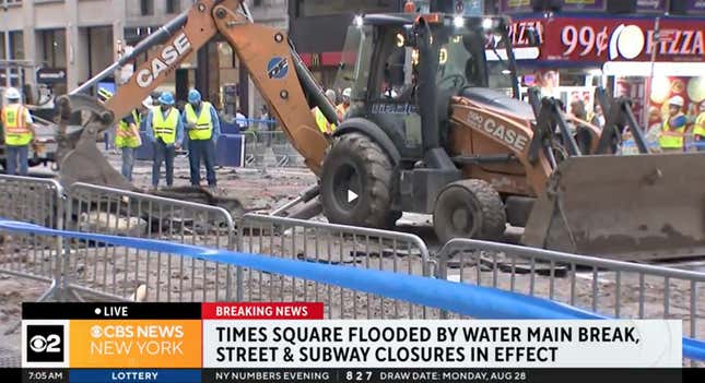 Image for article titled 127-Year-Old Pipe Bursts Under Times Square, Ruins NYC Morning Commute