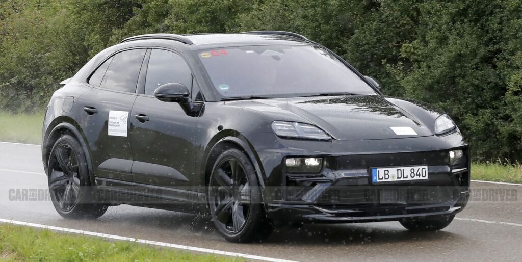 2024 Porsche Macan EV Spy Photos Show Off Coupe-Like Roofline