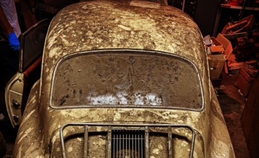 back porsche 356 dusty