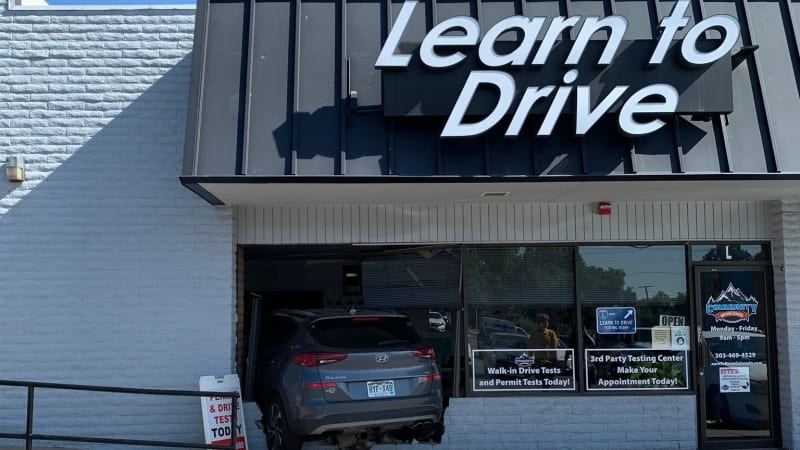 Driving instructor trainee crashes into driving school on his second day on the job