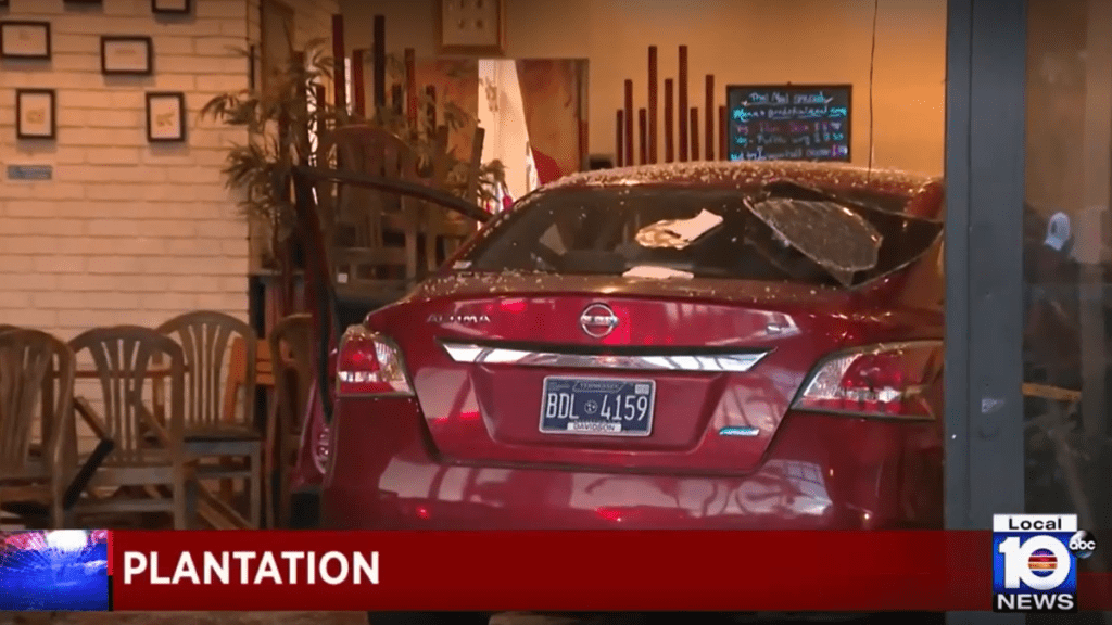 Florida Woman Crashes Nissan Altima Into Restaurant, Injuring 20