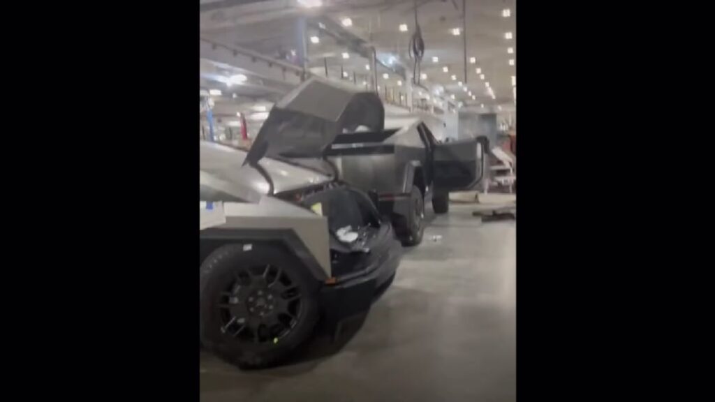 Leaked video shows the Tesla Cybertruck's small frunk