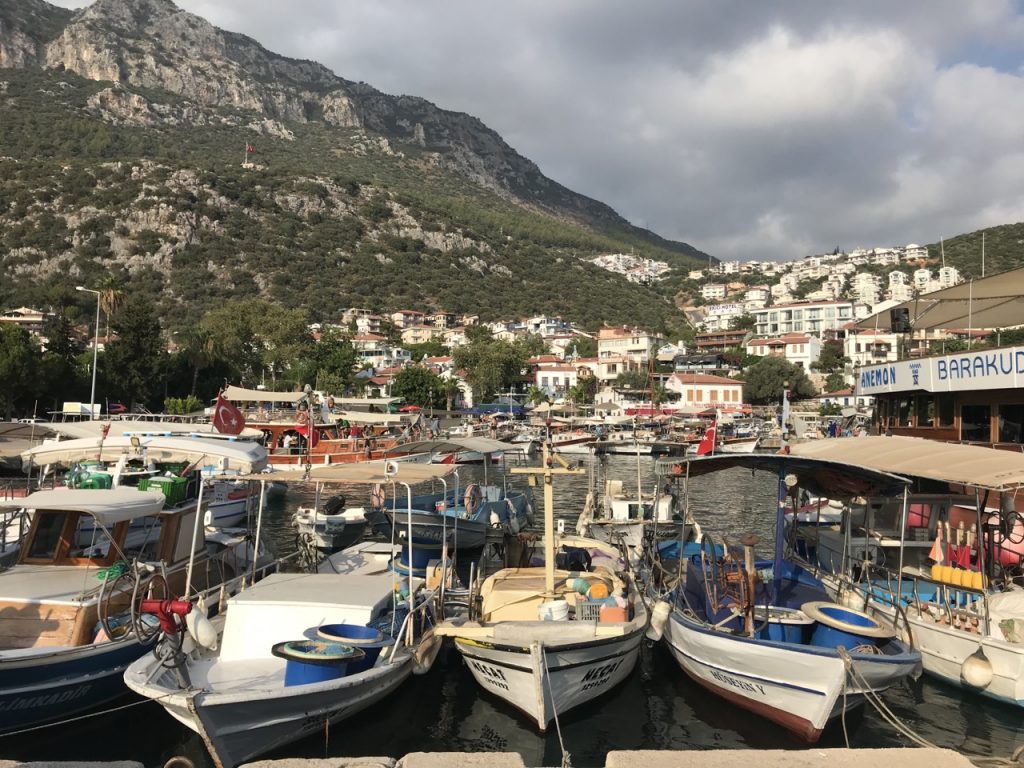 Boats in Kas Harbour Turkey image