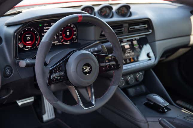 The interior of the 2024 Nissan Z Nismo in black