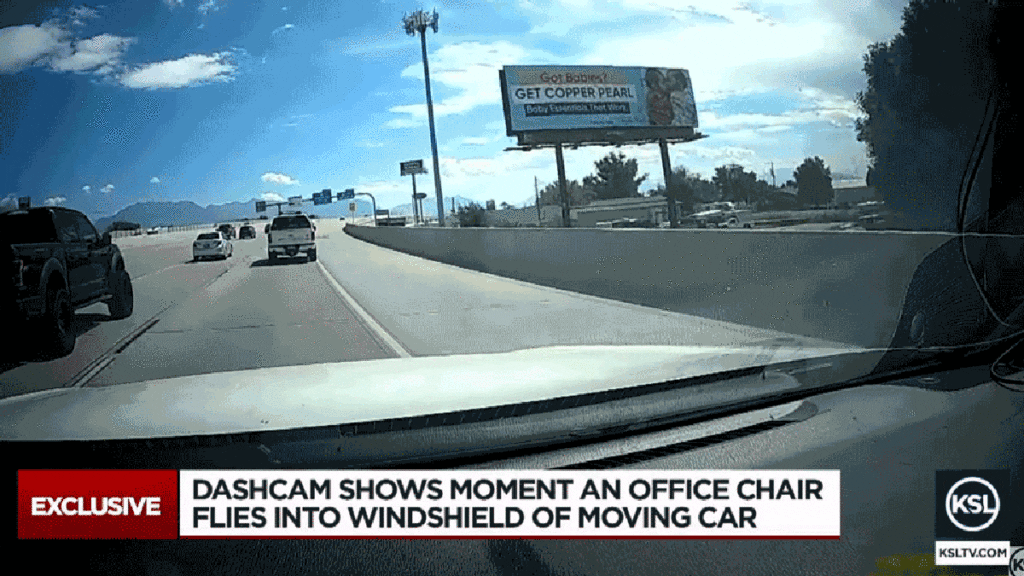 A Random Office Chair Smashed Through A Car Windshield In Utah