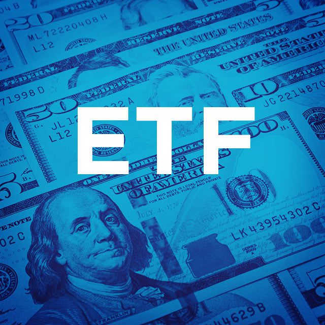 ETF answer on money background